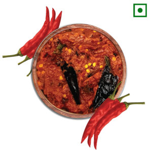 Red chili pickle without garlic 200g